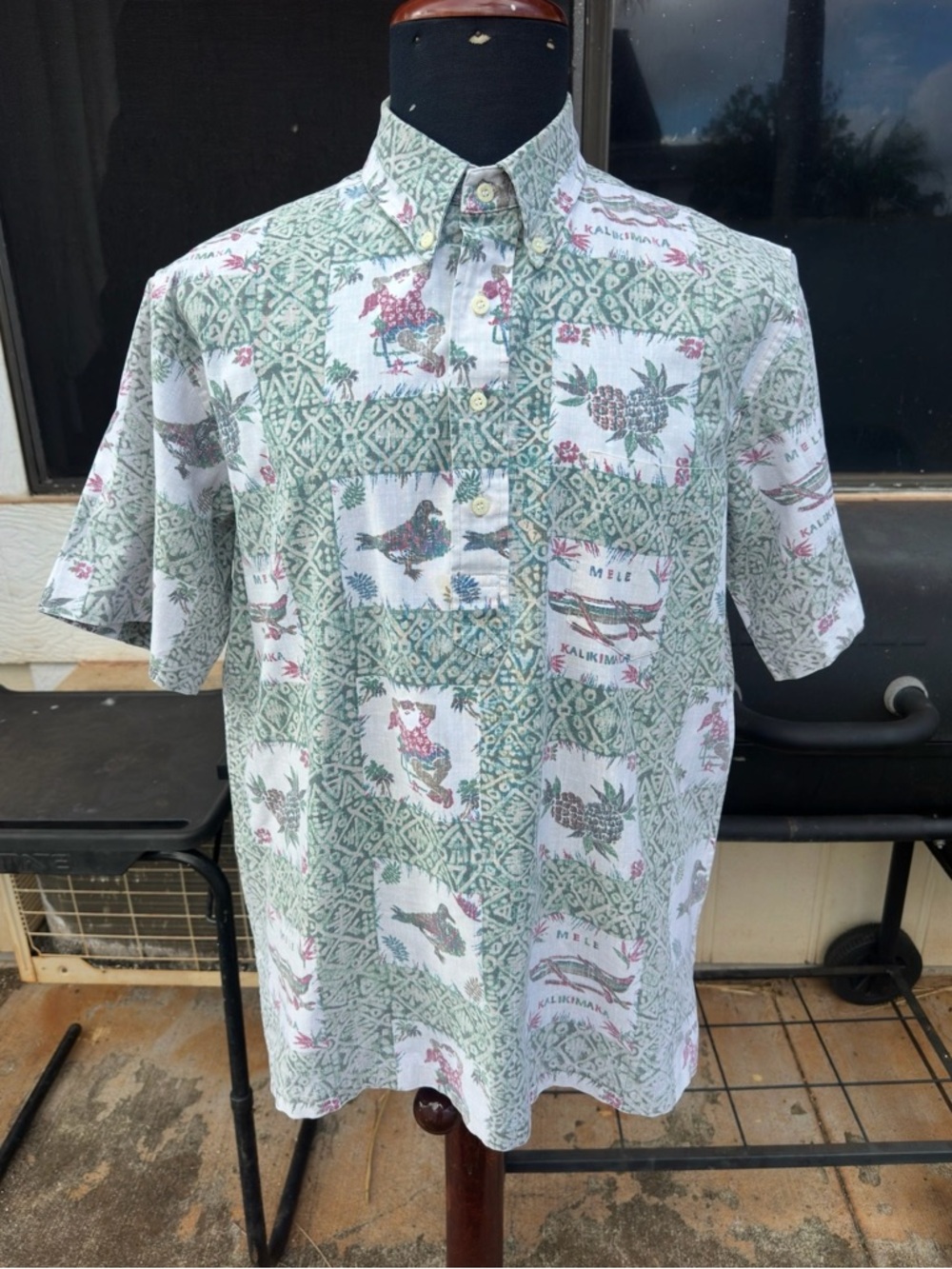 PreOwned Reyn Spooner Mele Kalikimaka Christmas Shirt Pullover Men's Large